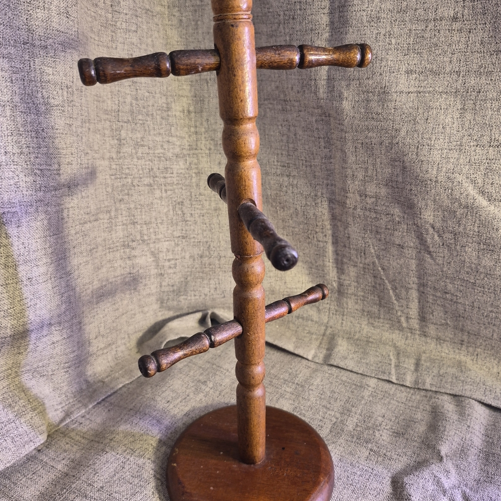 vintage Wooden Mug Tree Stand - Picture 2 of 2